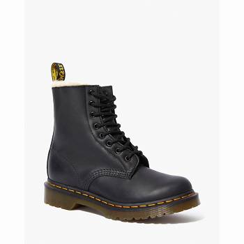 Dr Martens Női 1460 Faux Fur Lined Lace Up Bakancs Fekete